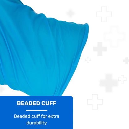 Well Before Vinyl Exam Gloves - Powder-Free, Latex-Free, Disposable Gloves for Medical, Food Prep, Cleaning and more - Medium Blue (Pack of 100)