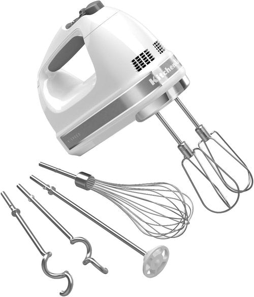 KitchenAid 9-Speed Hand Mixer - Versatile Mixing Power in Classic White