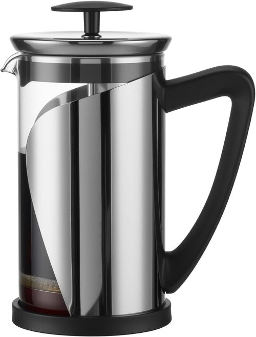 KYZ French Press Coffee Maker - 20oz Borosilicate Glass with 304 Stainless Steel & 4-Level Filter | BPA Free, Easy to Clean