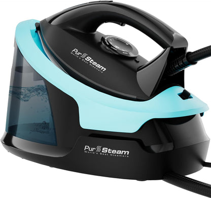 Pursteam Steam Station - Max Ceramic Soleplate Steam Iron | 1500W, 50.7oz Tank, Fast Heat-Up, Auto Shut-Off