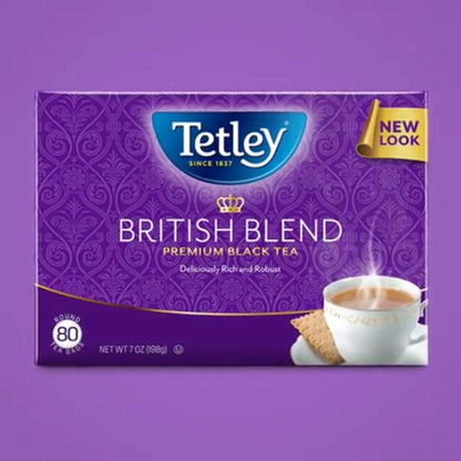 Tetley British Blend Premium Black, 80 Count Tea Bags