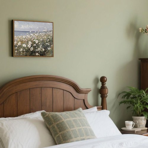 Framed Landscape Wall Art - Blue Ocean Theme Floral Prints | Modern Abstract Decor 8x10 Inch