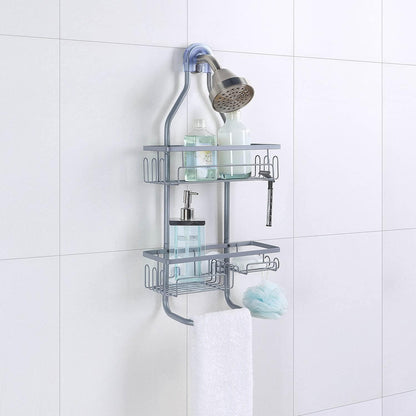 SunnyPoint Shower Head Caddy Organizer - Sturdy Tubing Structure | Standard Size, Grey