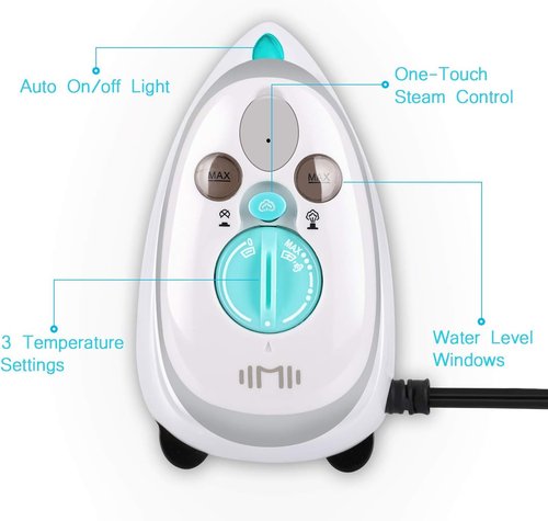 IIMII Mini Travel Steam Iron - Dual Voltage 420W, Fast Heating, Non-Stick Soleplate | Compact Design for Quilting & Sewing