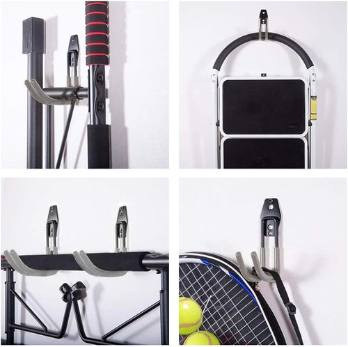 GeeWatom Garage Storage Hooks - Heavy-Duty Steel Wall Mount Tool Organizer - Large U Hooks (2 Pack) - Gray