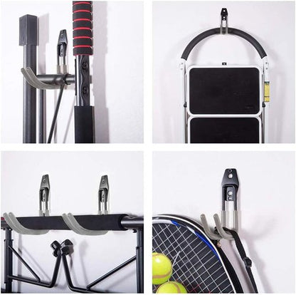 GeeWatom Garage Storage Hooks - Heavy-Duty Steel Wall Mount Tool Organizer - Large U Hooks (2 Pack) - Gray
