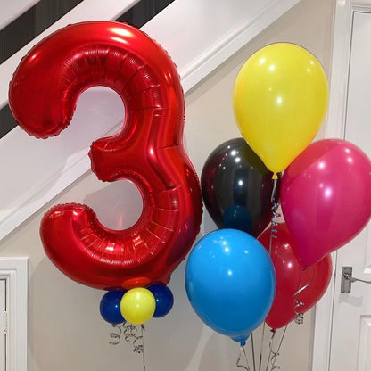 Red 5 Balloons by [Brand Name] - 40 Inch Foil Mylar Helium Number Balloon for Birthday & Anniversary Decor