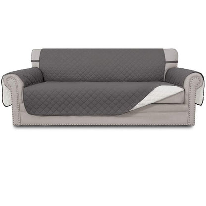 Easy-Going Reversible Couch Cover for 3 Cushion Couch Sofa Cover for Dogs Water Resistant Furniture Protector Cover with Foam Sticks Elastic Straps for Pet Cat (Sofa, Gray/Ivory)