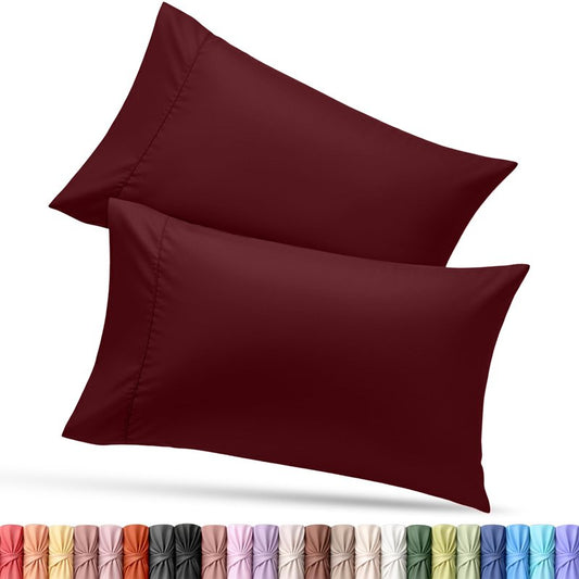 Utopia Bedding King Pillow Cases - 2 Pack - Envelope Closure - Soft Brushed Microfiber Fabric - Shrinkage and Fade Resistant Pillow Covers King Size 20 X 40 Inches (King, Burgundy)