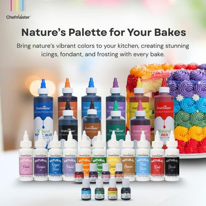 Chefmaster Plant-Based Natural Liqua-Gel Food Coloring - No Artificial Dyes, Yellow, 1.87 oz | Ideal for Icing & Fondant