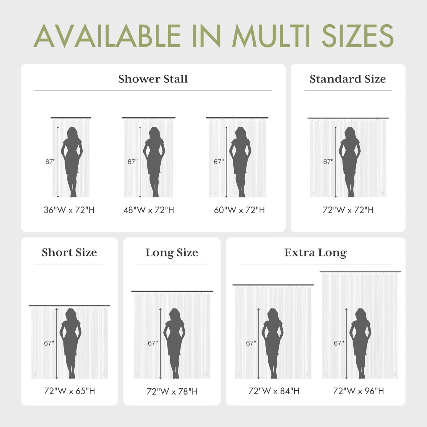 AmazerBath Shower Curtain Liner - Waterproof Clear PEVA with 3 Magnets & 12 Rustproof Grommets | 72x72 Inches