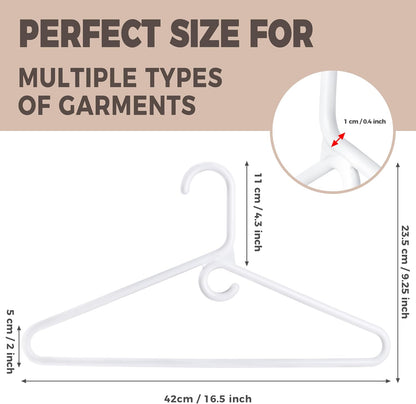Quality White Plastic Hangers - Heavy Duty 10 Pack for Clothes & Accessories | Thick Standard Closet Hangers