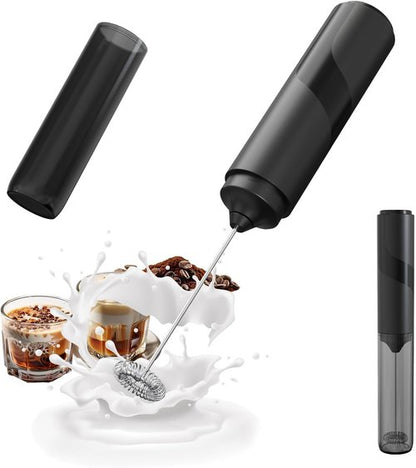 CIRCLE JOY Portable Milk Frother - Battery Operated Electric Coffee Mixer for Matcha & Lattes | Black