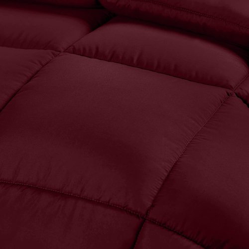 Utopia Bedding Comforter Duvet Insert, Quilted Comforter with Corner Tabs, Box Stitched Down Alternative Comforters King Size (Burgundy)