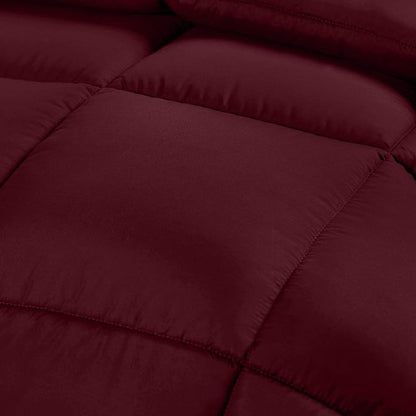 Utopia Bedding Comforter Duvet Insert, Quilted Comforter with Corner Tabs, Box Stitched Down Alternative Comforters King Size (Burgundy)