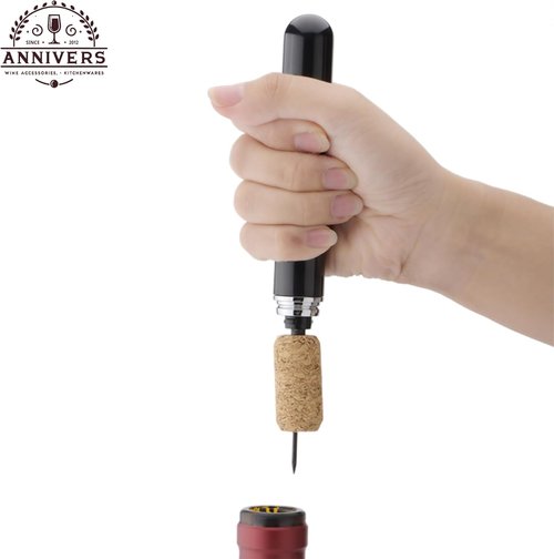 Air Pump Wine Bottle Opener & Wine Aerator Pourer Set, Air Pressure Pop Wine Opener Corkscrew Cork Remover Foil Cutter Portable Handheld, Decanter Aerating Spout, Ouvre Bouteille de Vin