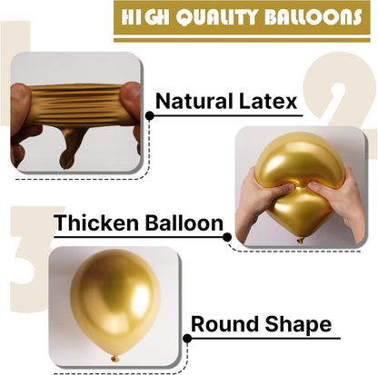 PartyWoo Gold Balloon Arch Kit - 152 Pcs in 5-18 Inch Sizes for Birthday, Wedding, and Baby Showers