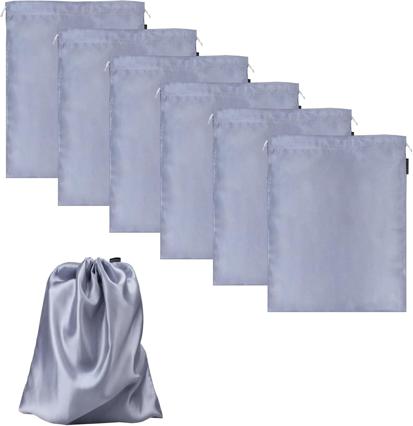 Skiennix 6 Pack Toy Storage Bags - Adult Silk Drawstring Organizers for Travel, Camping & Cosmetics