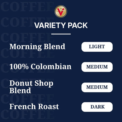 Victor Allen's Coffee Variety Pack - 42 Count Single Serve Pods | Morning Blend, 100% Colombian, French Roast