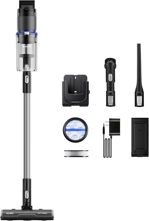 Eureka Cordless Vacuum Cleaner - Lightweight Rechargeable Stick for Carpet & Pet Hair - Black NEC451BL