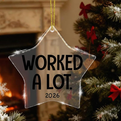 Funny Work Christmas Ornament – Star Shaped Acrylic Gift for Coworkers