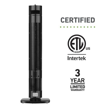 Holmes 31" Manual Tower Fan 3 Speeds 70° Oscillation Adjustable 2-Hour Timer Compact Design for Bedroom Dorm Kitchen or Office Black