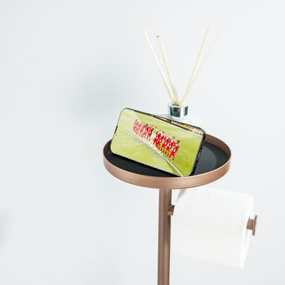Regine Switzerland Toilet Paper Holder Stand - Adjustable Height, Stores 4 Rolls & Top Shelf, Bright Red Copper
