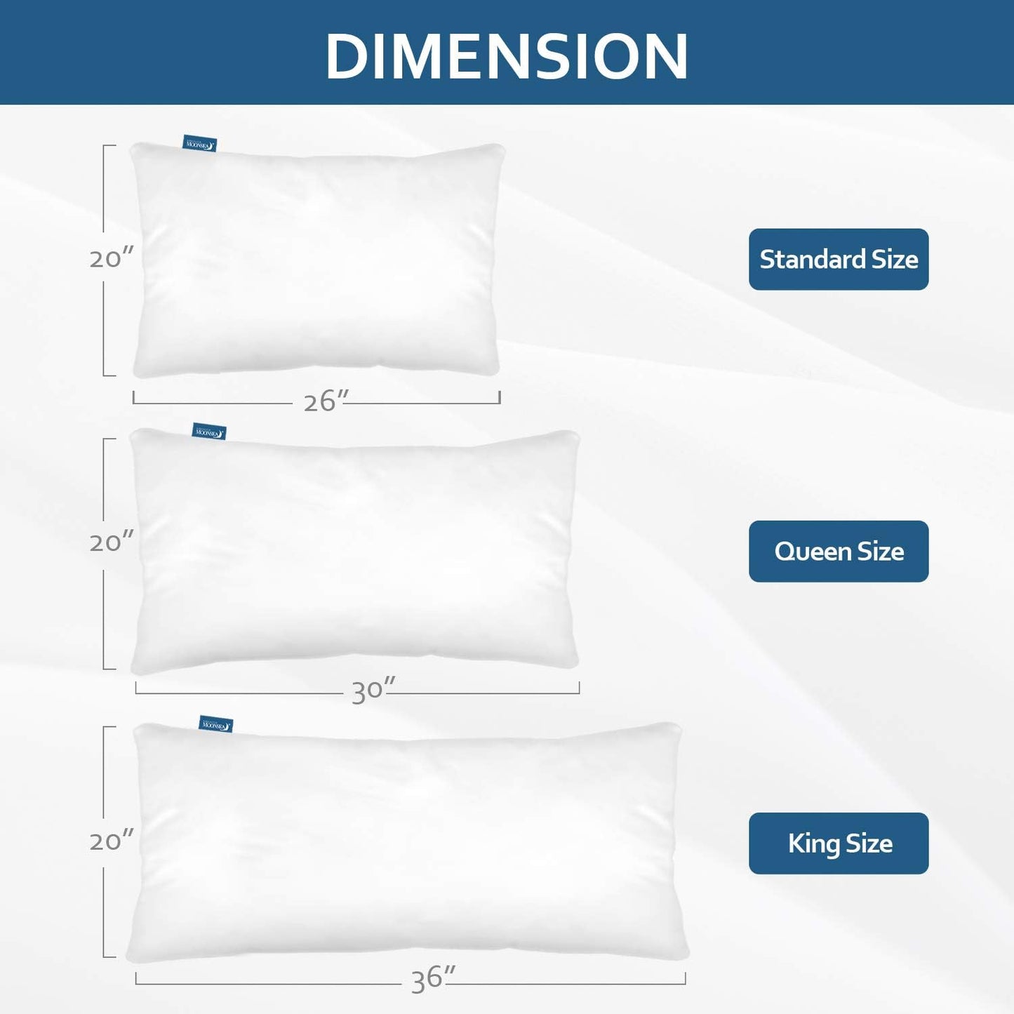 Skiennix Waterproof Pillow Case Protector - Zippered Encasement Covers | 4 Pack, Standard Size 20 x 26 Inch, White