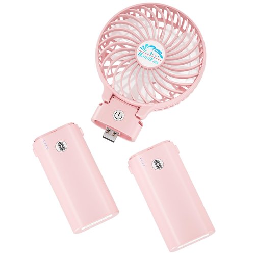 HandFan 10400mAh Personal Handheld Fan, 40Hrs Long-Lasted Hand Fan Rechargeable, Mini Cooling Fans Foldable, Heavy Duty Battery Fans Portable for Travel Beach Concerts Cruise Makeup(Pink)