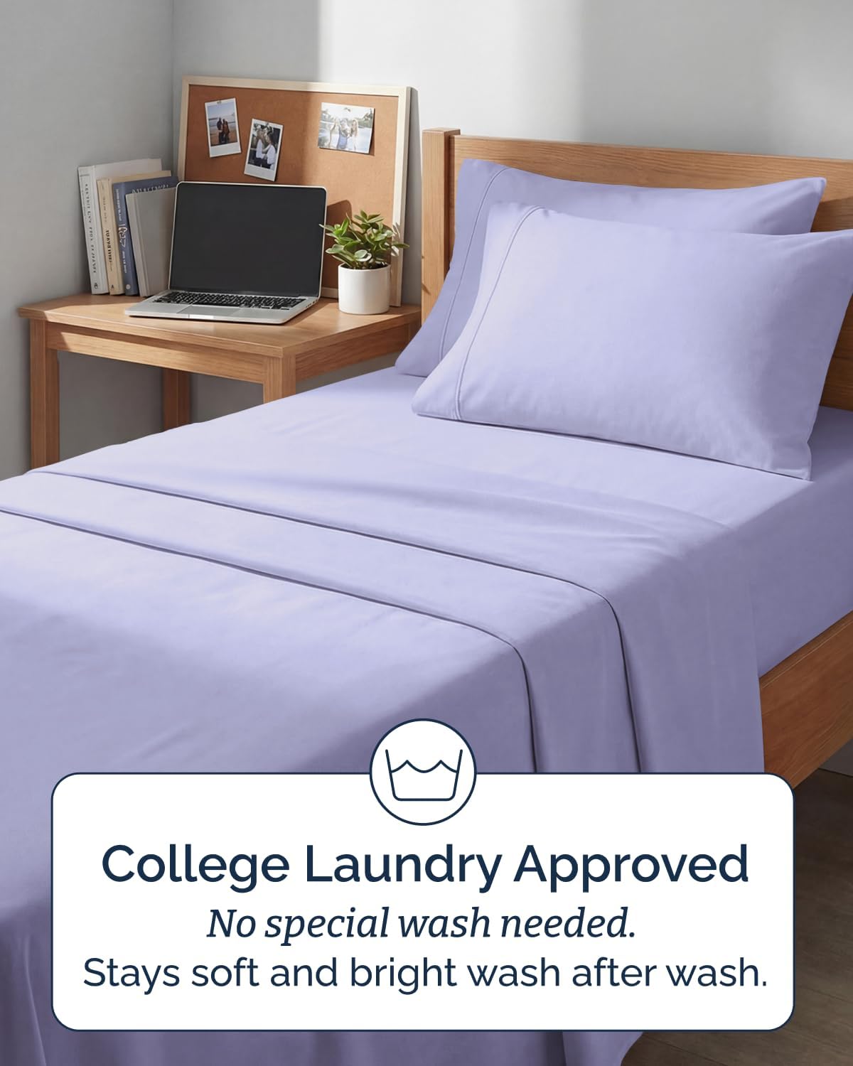 Skiennix Extra Deep Twin XL Sheet Set | 4-Piece Breathable Cooling Bedding - Soft, Wrinkle-Free Lavender