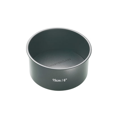 MasterClass 15 cm Deep Cake Tin with PFOA Free Non Stick and Loose Bottom, 1 mm Carbon Steel, 6 Inch Small Round Pan