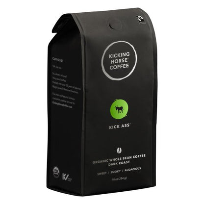 Kicking Horse Coffee, Kick Ass, Dark Roast, Whole Bean, 10 Oz