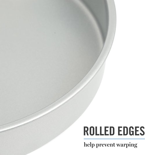 Martha Stewart Gallen 8-Inch Round Nonstick Carbon Steel Cake Pan - Durable Bakeware for Cakes & Pies