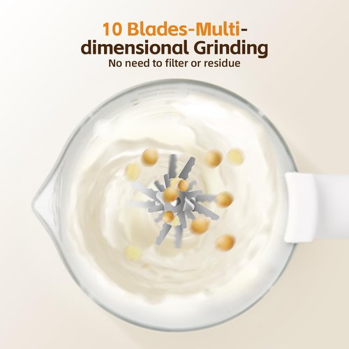 8 in 1 Automatic Nut Milk Maker, Almond Milk Maker,40oz （1200ML）Automatic Soy Milk Maker for Homemade Oat, Coconut, Soy, Plant Based Milks with Delay Start/Keep Warm/Boil Water