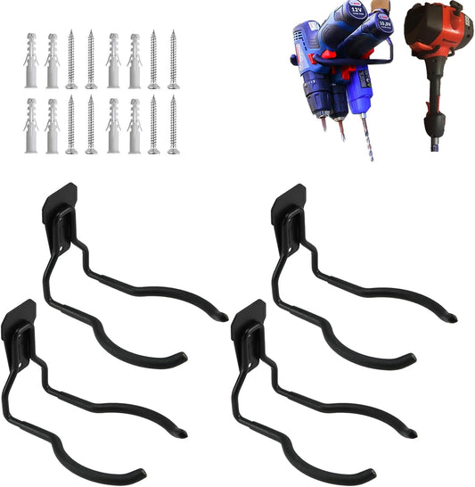 Power Tool Hanger - Garage Wall Hooks for Efficient Tool Organization | 4-Pack Utility Hooks