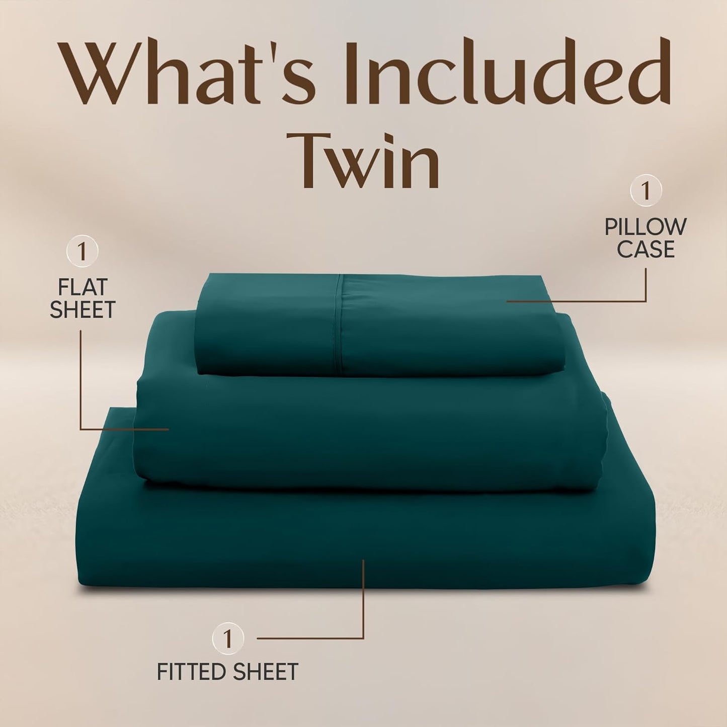 Utopia Bedding Twin Sheet Set - Soft & Breathable Microfiber, 3-Piece in Teal Green | Oeko Tex Certified