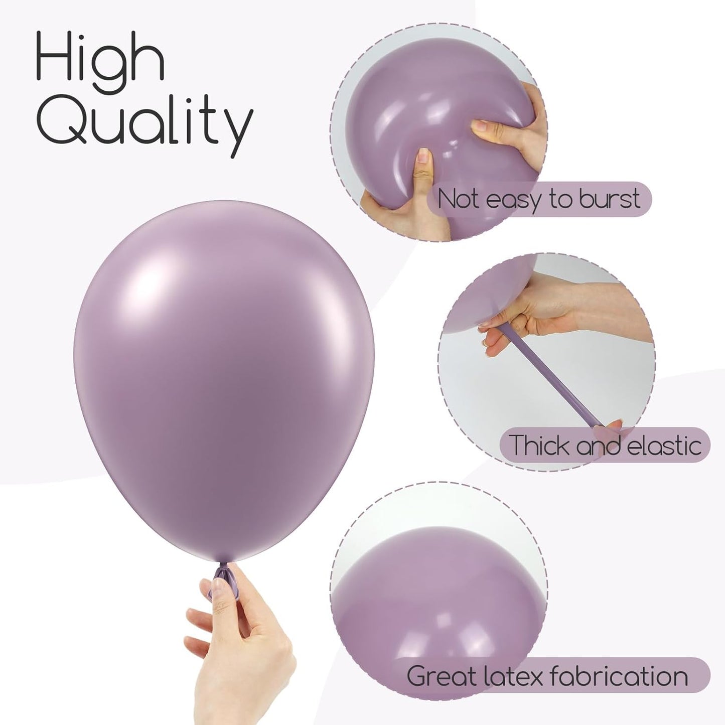 Skiennix Dusty Purple Balloon Set - 120 Pieces in 5-18 Inch Sizes for Boho Bridal & Baby Shower Decor