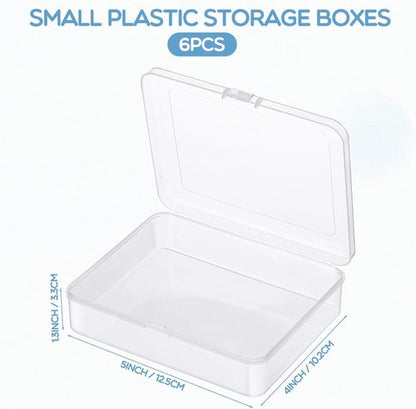 Jetec Mini Clear Beads Storage Containers - 6 Pieces for Jewelry, Crafts & Small Items | 5 x 4 x 1.3 Inch