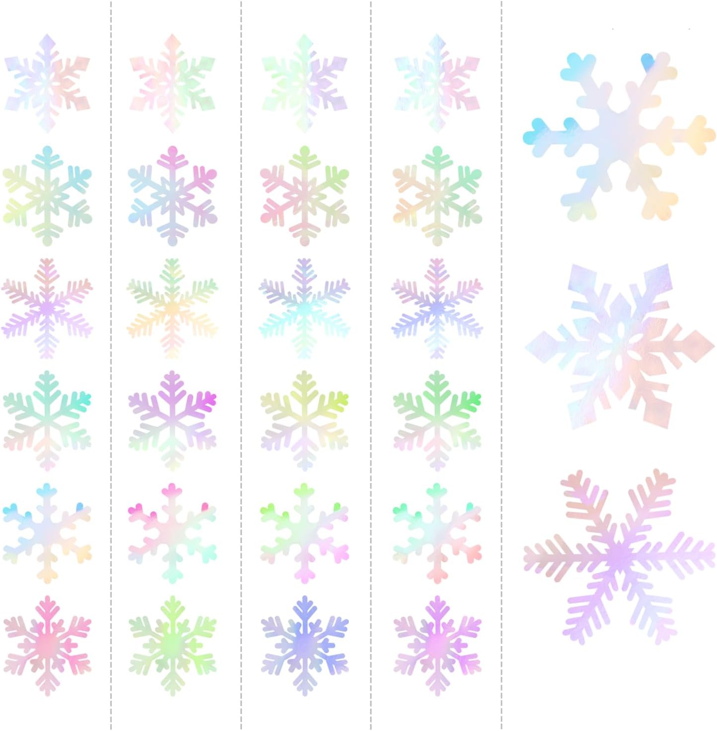 Panduola Iridescent Holographic Snowflake Garland - 6pcs Winter Wonderland Party Decorations