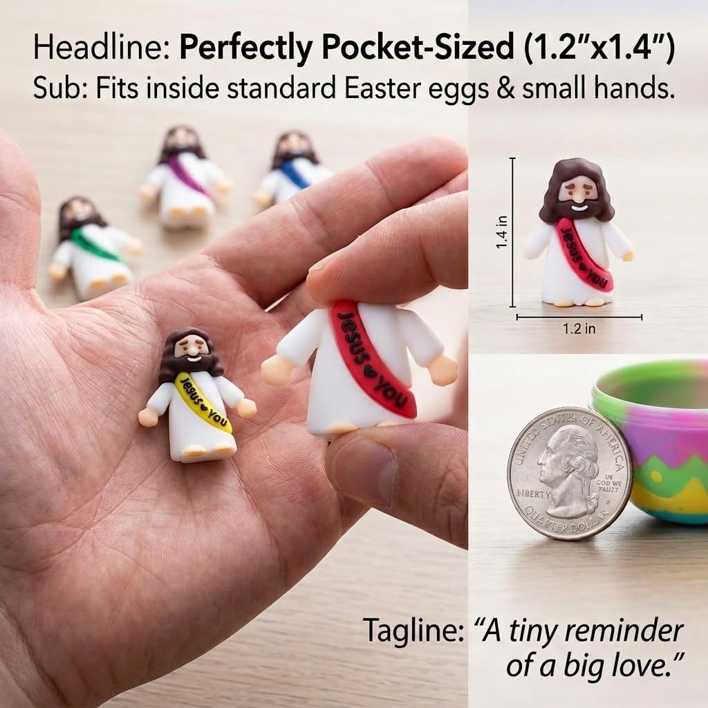 Mini Jesus Figurines by [Brand Name] - 100PCS Bulk Religious Gifts & Easter Egg Stuffers