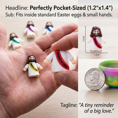 Mini Jesus Figurines by [Brand Name] - 100PCS Bulk Religious Gifts & Easter Egg Stuffers