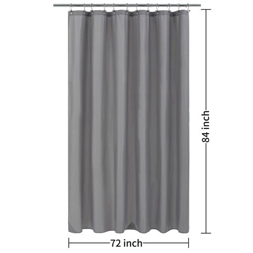 ALYVIA SPRING Extra Long Fabric Shower Curtain Liner Waterproof - 72" x 84", Soft & Lightweight XL Shower Curtain with 3 Magnets, Machine Washable - 72x84, Grey