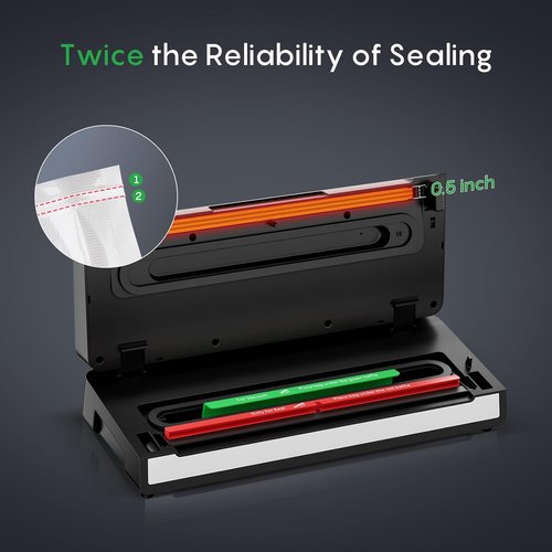 FRESKO Automatic Vacuum Sealer - 95 kPa Suction Power | Compact Food Sealer Kit with 10 Bags