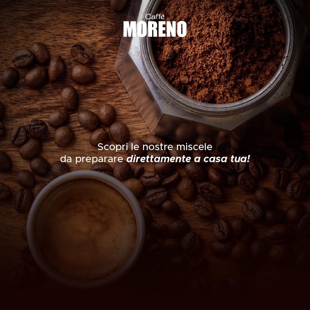 Coffee Ground Espresso Made in Italy Caffe Moreno Top Espresso 8.8 oz - 250 g. Il Vero Espresso Napoletano.