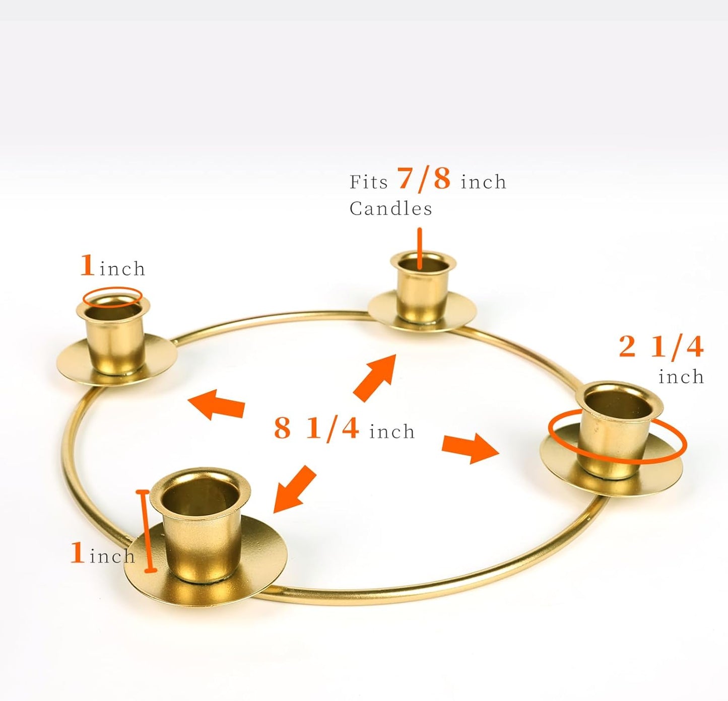 Advent Wreath Candle Holder - Elegant Gold Design for Tapered Candles | Perfect for Christmas Decor
