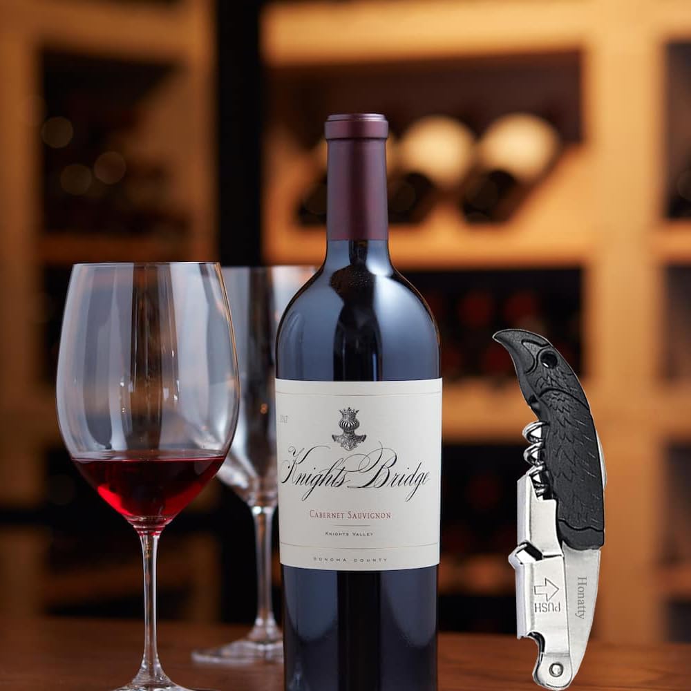 Waiter Corkscrew Wine Opener Manual | 2 Pack Professional Honatty 3-in-1 Heavy Duty Double Hinged Wine Key with Foil Cutter & Beer Bottle Opener for Servers, Bartenders & Home Use