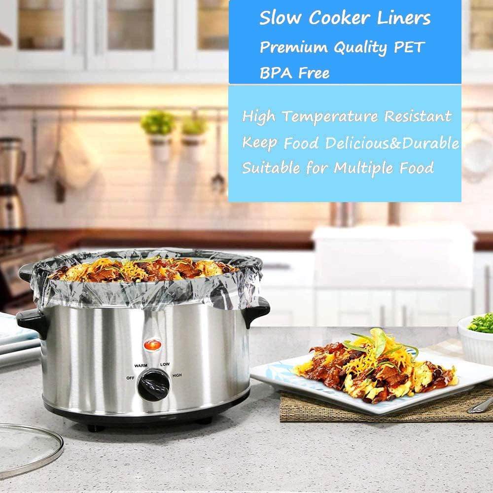 Skiennix Slow Cooker Liners - Disposable Cooking Bags for 1QT to 3QT Pots - 16 Count