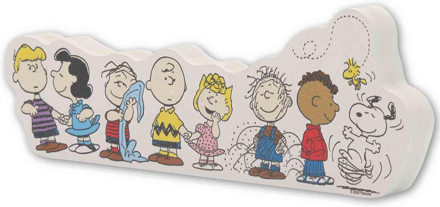 Open Road Brands Peanuts Gang Shelf Sitter Decor - Charming Wood Block Tabletop Decoration with Charlie Brown, Snoopy & Friends