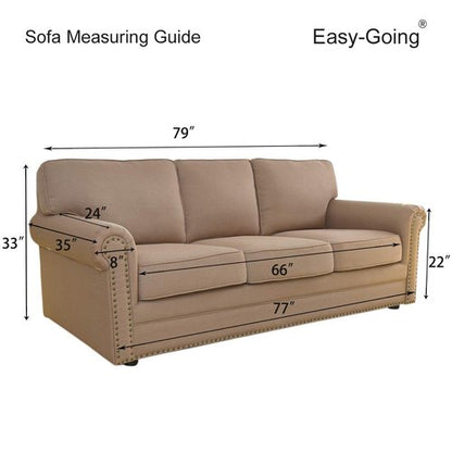 Easy-Going Reversible Couch Cover for 3 Cushion Couch Sofa Cover for Dogs Water Resistant Furniture Protector Cover with Foam Sticks Elastic Straps for Pet Cat (Sofa, Army Green/Beige)