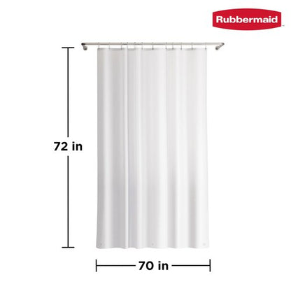 Rubbermaid Frosty Shower Curtain Liner, Waterproof Heavyweight PEVA Shower Liner for Bathroom, with Magnets and Rustproof Charcoal Gray Grommets, 70x72, Standard Size, Frosty